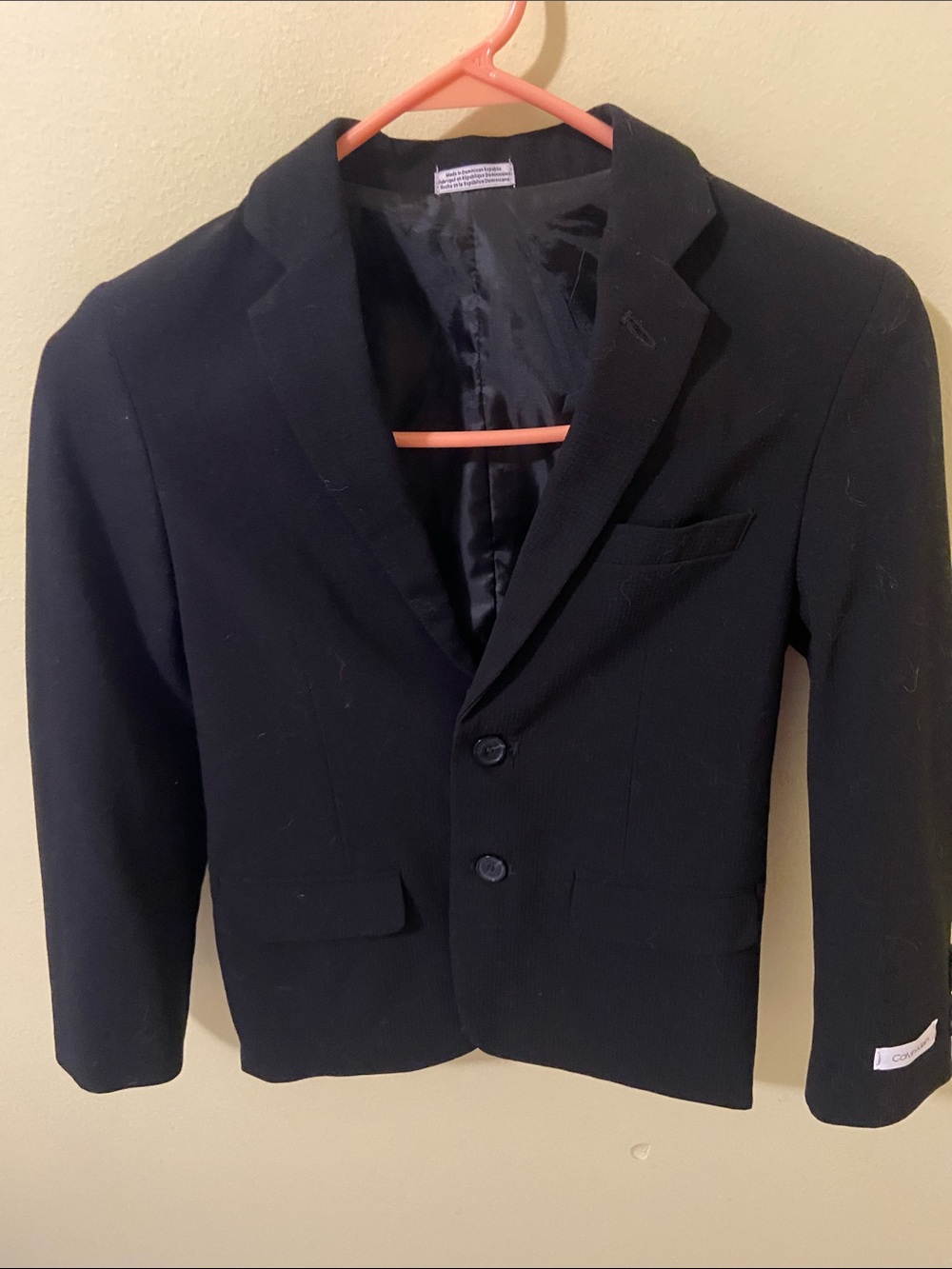 Calvin Klein Boys' Black Two-Button Blazer